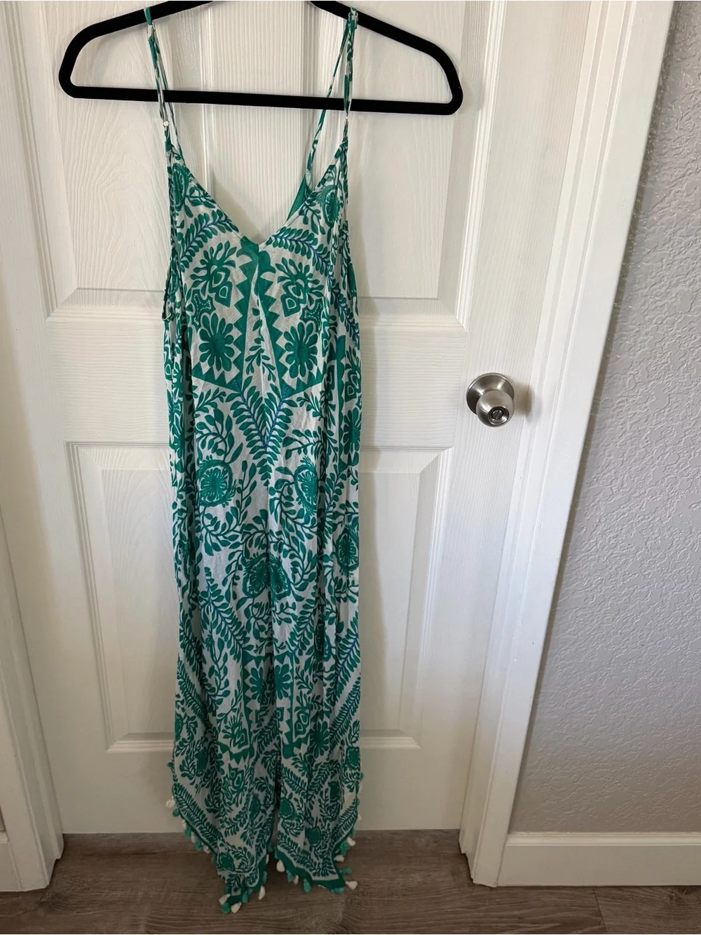 Handkerchief Hem Tassle Cover-Up Dress M/L